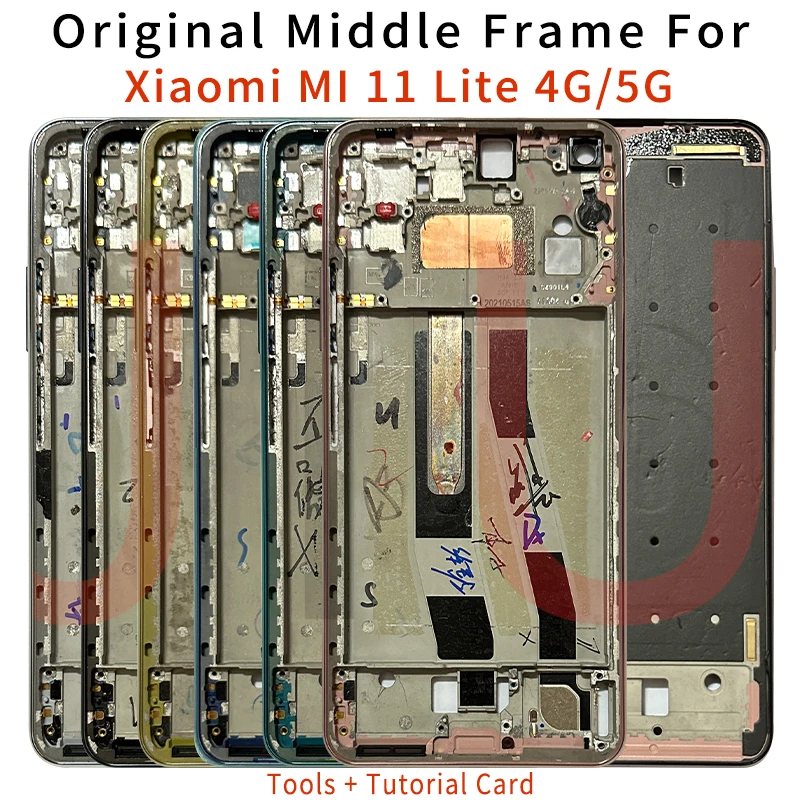 For Xiaomi Mi 11 Lite 4G Lcd Frame Bezel Repair Parts Rear Housing Cover For mi 11 lite 5G NE M2101K9G M2101K9AG 2109119DG