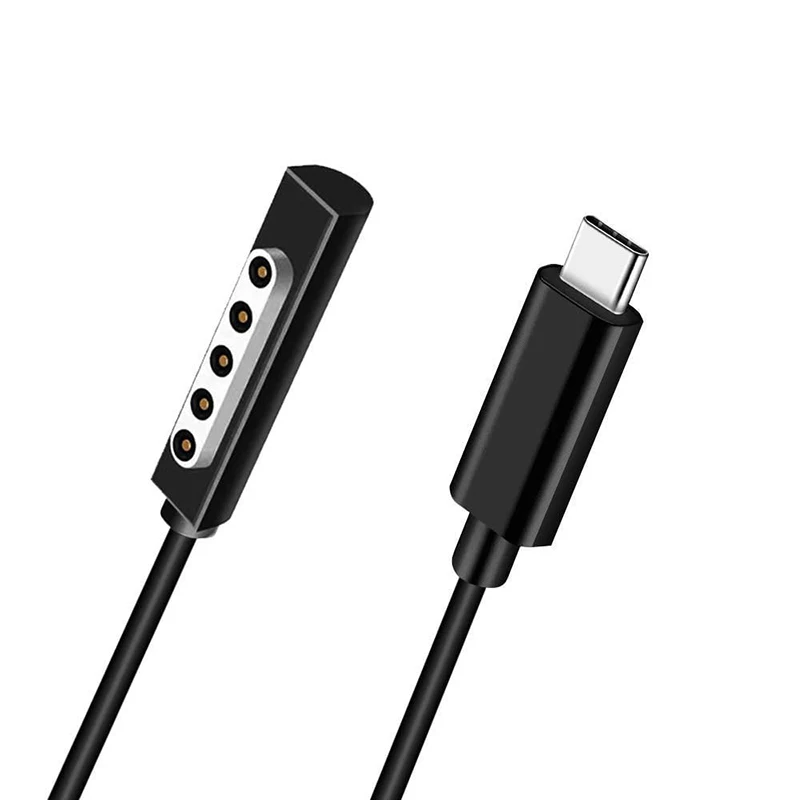 Tipo-C cabo de carregamento de alimentação, 65W, trabalhar com 15V, 3A USB-C, GaN PD carregador adaptador, compatível com Microsoft Surface Pro1, 2