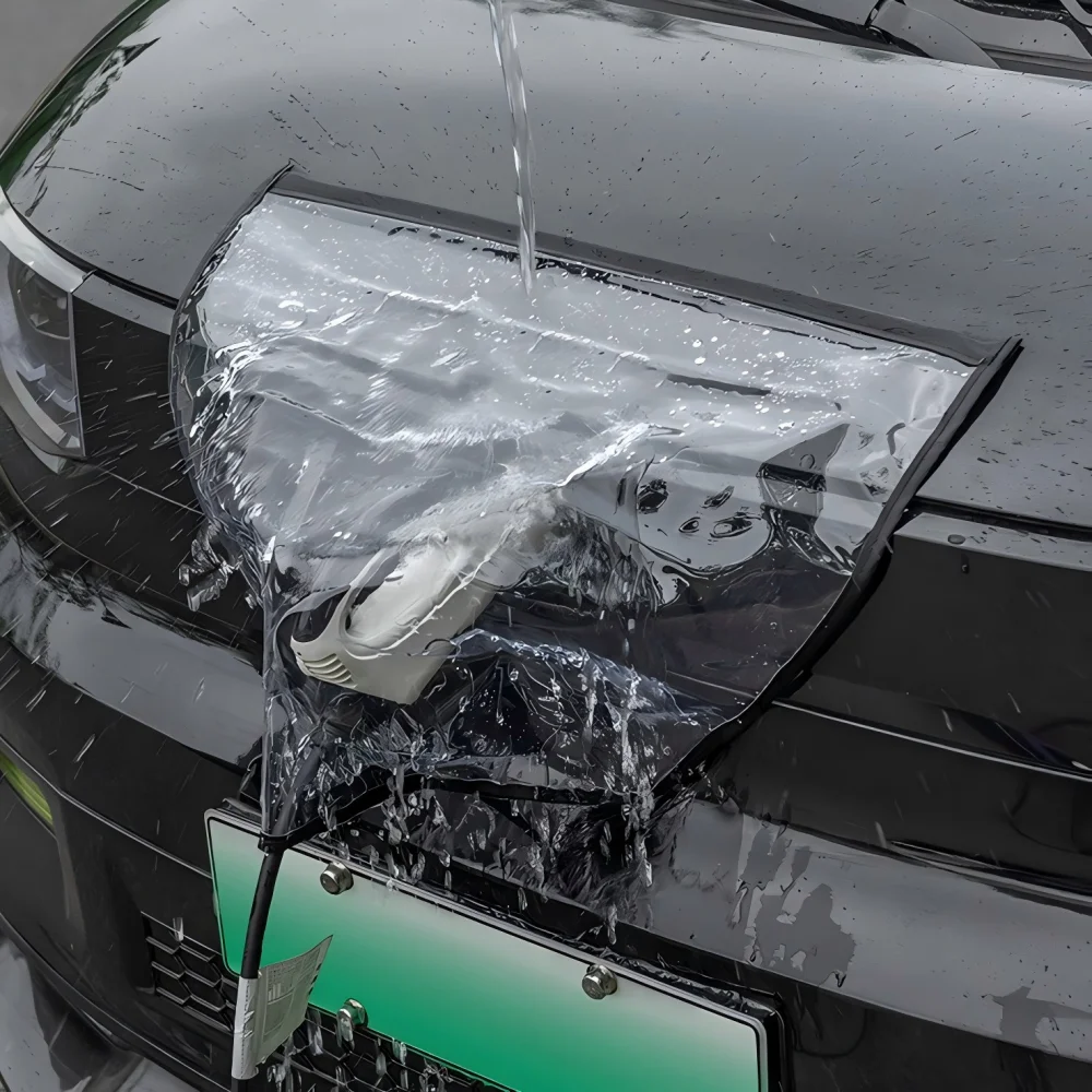 Waterproof Dust‑Proof EV Charger Rain Shield Universal Electric Car Charging Port Protective Cover with Black White Colors