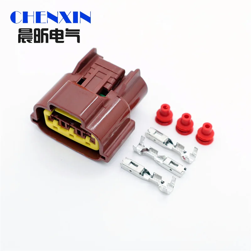 

car accessory 3 Pin 6098-0142 Automotive Ignition Coil Plug Waterproof Connector TPS Throttle Position Sensor Socket For Nissan