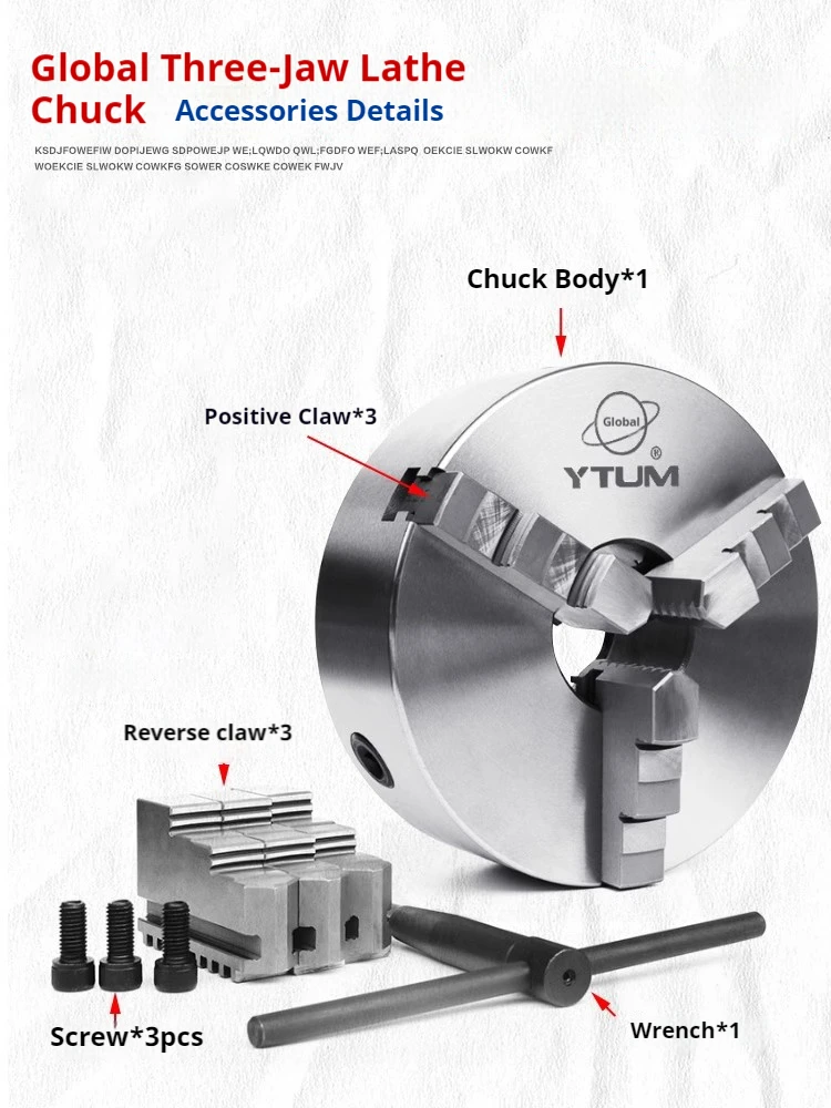 Three Jaws 3 Jaw K21-130 130MM Lathe Chuck Spindle Thread Chuck Flange Back Plate Base Adapter Chuck Self-Centering