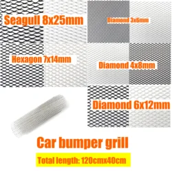 120cm x 40cm Aluminium Racing Car Truck Bumper Grille Grill Mesh Net Vent Black Silver Tuning Universal