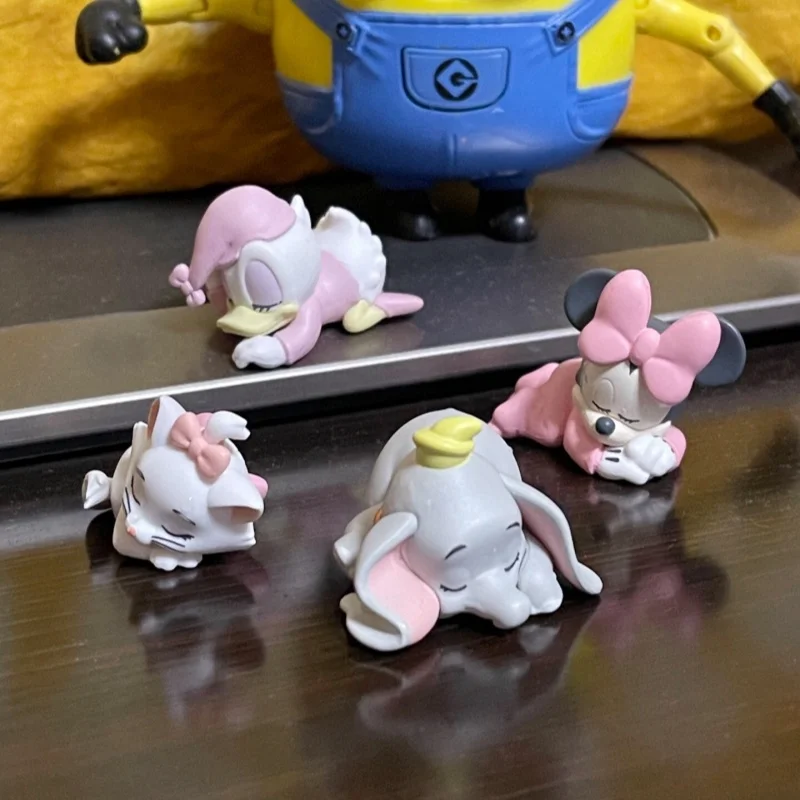 Hot Sale Disney Anime Gashapon Capsule Toy Marie Cat Dumbo Minnie Daisy Character Sleep Doll Model Toy Ornament Collectible Gift