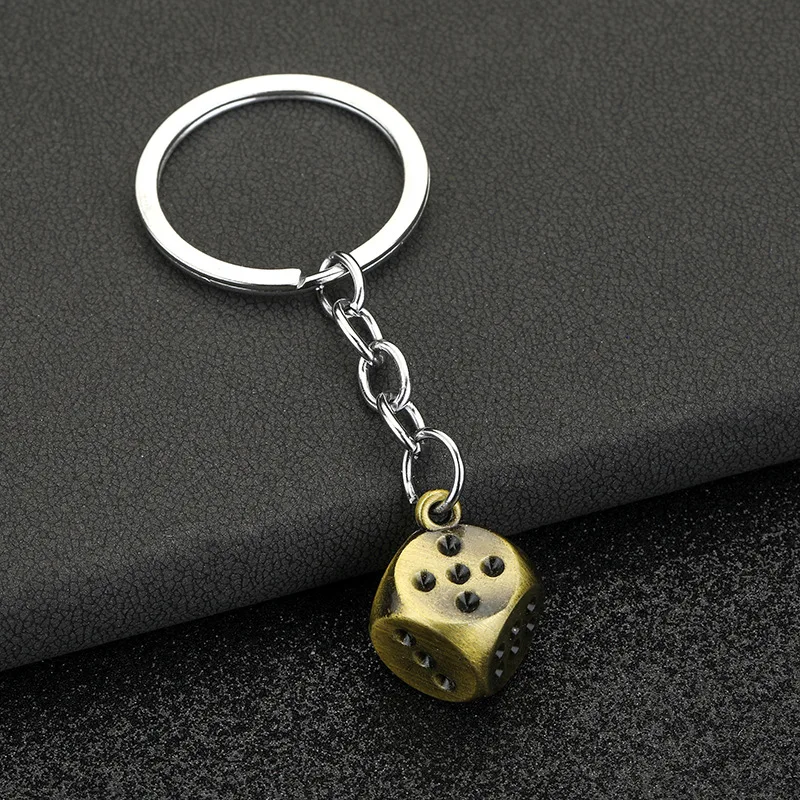 Metal dice Brass key chain pendant sieve pendant couple pendant key chain