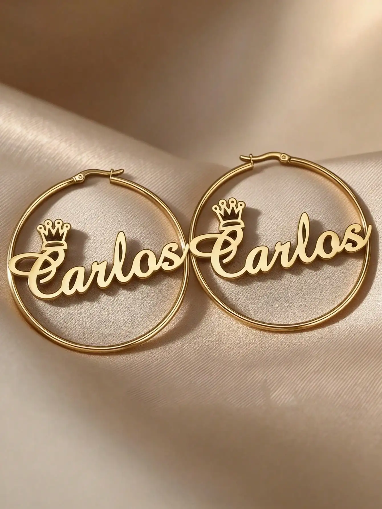 1 set of DIY custom women's name earrings, customizable names, simple daily style, product includes gift box, suitable for daily