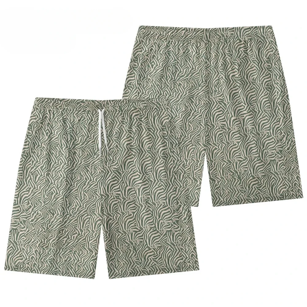 

Ancient Symbols Zebra Lines Art Printed Shorts Lightweight Summer Beach Cool Chic Casual Trendy Hawaiian All-Match Bottoms 9XL