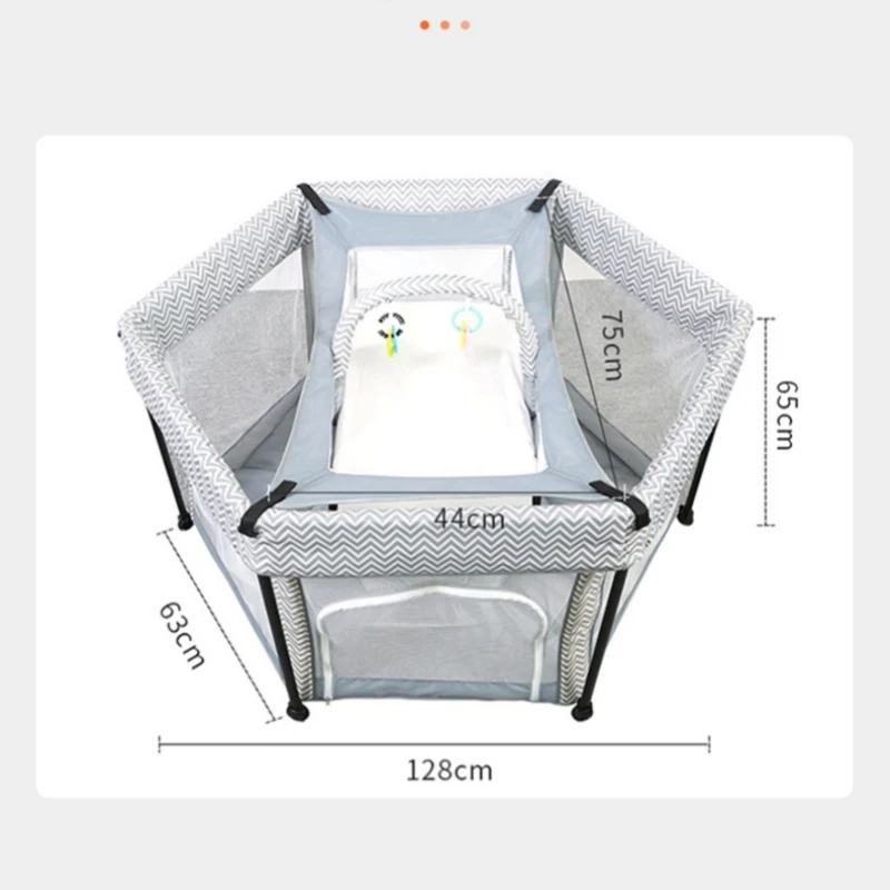 Portable lightweight folding storage mesh baby floor bed Indoor safety Child protection hexagonal fence play bed