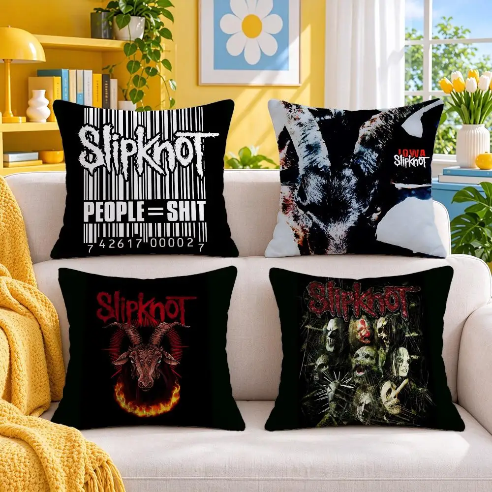 band Slipknot Cushion Cover Throw Pillow Short Plush Fresh Bright Cushion for Bedroom Sofa Ornament Present Gift