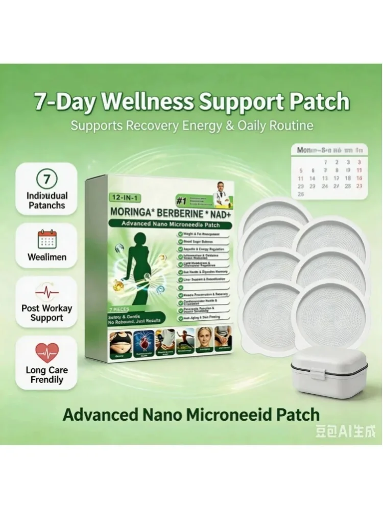 1/3/5 Stück 12-IN-1 Moringa Berberine NAD+ Nano-Mikronadel-Patches Natürliche Sanfte Absorbierende Unisex-Körperpflege für Alle Hauttypen