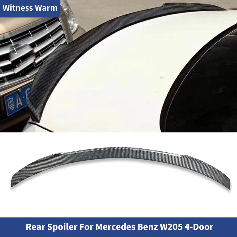 W205 Trunk Wing Carbon Fiber Rear Spoiler for Benz C-class 4 Door W205 C300 C200 Car Body Kit