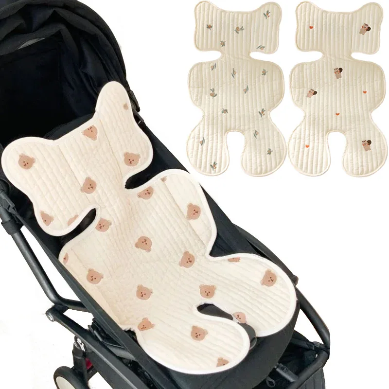 Forro de cochecito de bebé, cojín de asiento de coche para recién nacido de algodón suave y transpirable, colchón para cochecito infantil, estera, accesorios para cochecito de niño