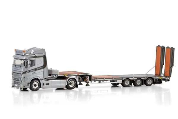 WSI 1:50 Scale VO LVO FH5 4X2 Axle Tractor Low Board Trailer Transport Truck Vehicle Collectible Diecast Toy Model,01-4438