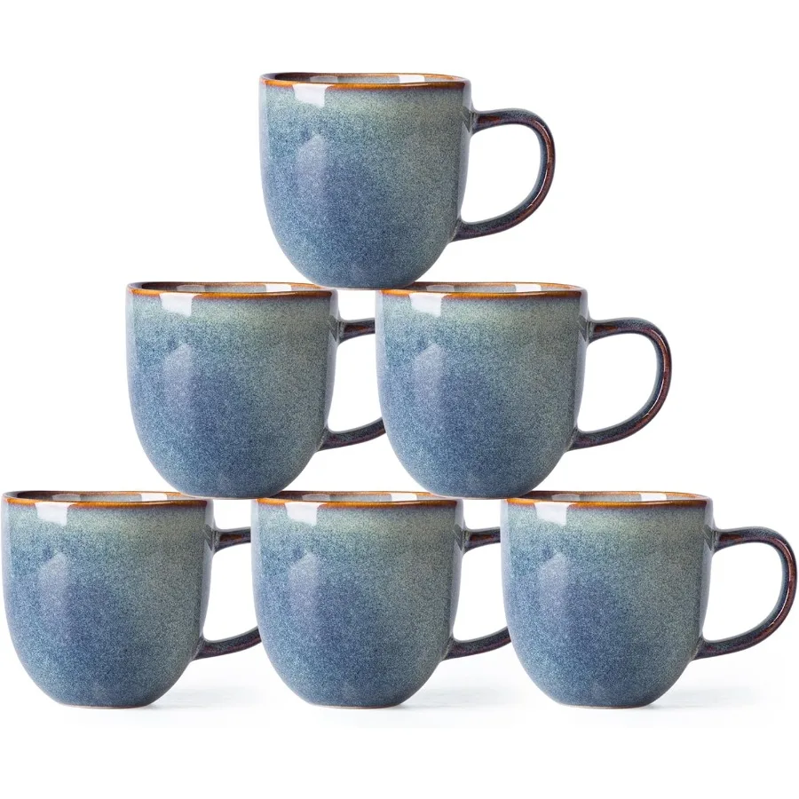 

Набор из 6 современных керамических кофейных кружек для ежедневного использования в домашнем офисе или кафе, идеально подходит для латте, капучино, молока и какао; де