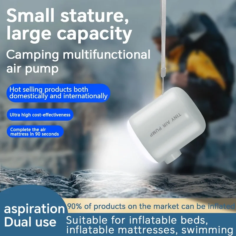 

Портативный электрический насос для накачивания воздуха с кемпинговой лампой и аварийным источником питания для улицы