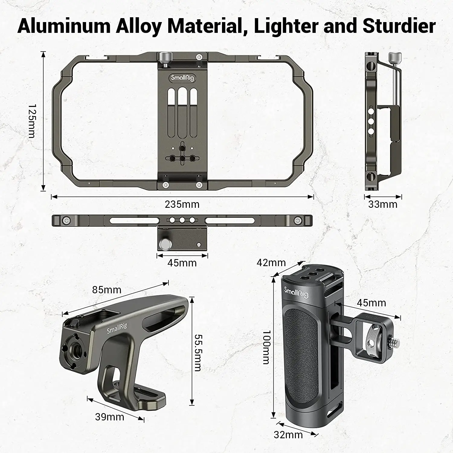 SmallRig maniglia universale per telefono cellulare handgrip palmare per iPhone 16 / 16 Pro / 16 Pro Max per iPhone 15 Video Rig Kit 3155