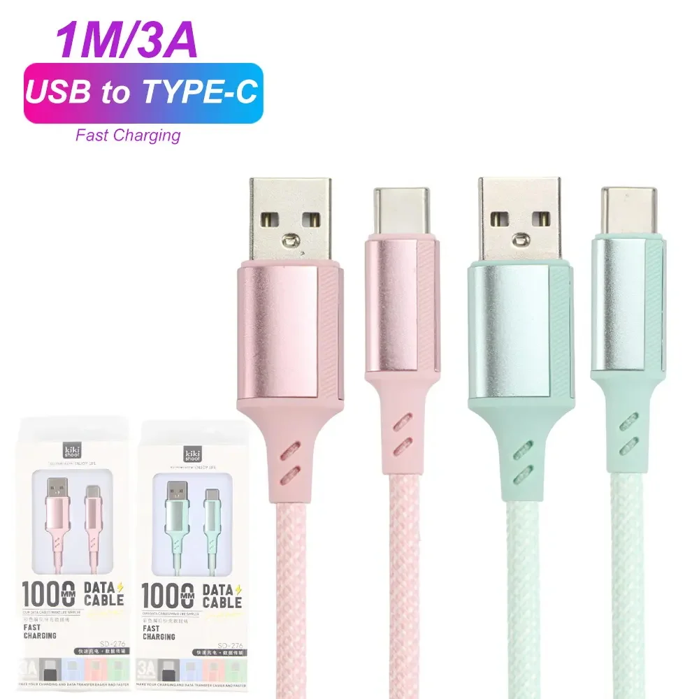 Kiki Shoot 3A Fast Charge Cable USB Type C Super Fast Charging Data Cables For Samsung Realme Xiaomi Huawei Oneplus POCO OPPO