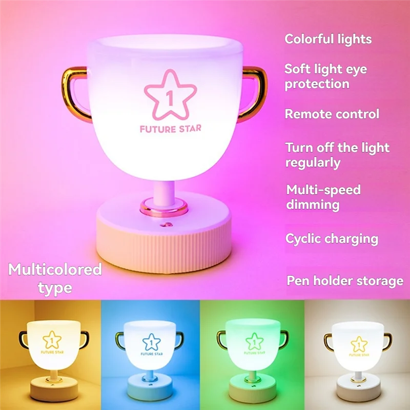 

IALJ-LED Children's Trophy Lamp Learning Pen Holder Children's Bedroom Bedside Lamp Birthday Gift Night Light