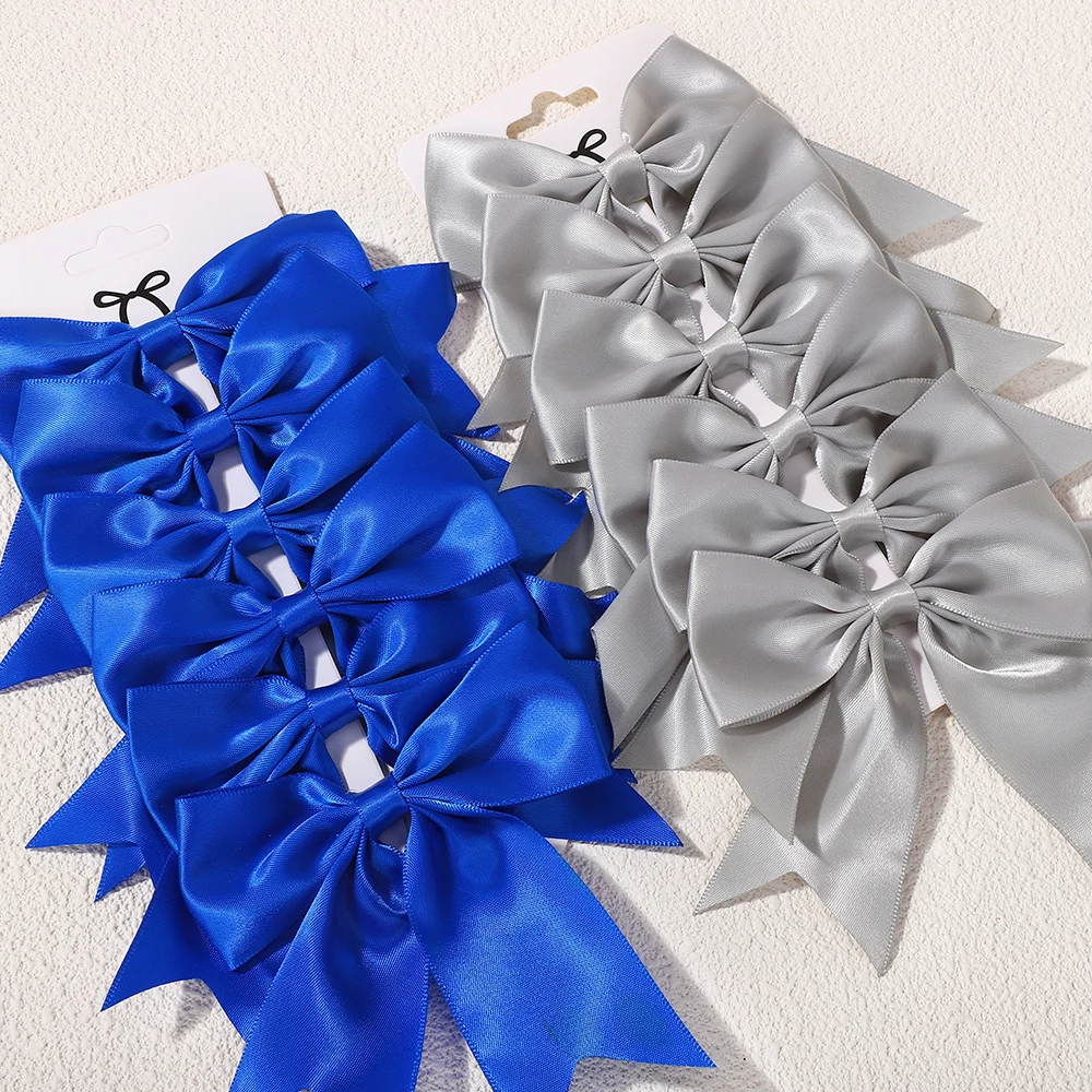 6Pcs Einfarbig Bögen Haar Clip für Mädchen Cheer Up Haare Haarspangen Handgemachte Kopfbedeckungen Kinder Haar Zubehör