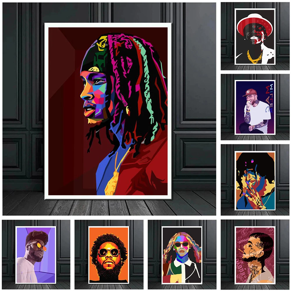 

Hip-Hop Style Colourful Canvas Painting Art Wall Poster Prints Portrait Picture Decoration For Living Room Home Decor No Frame