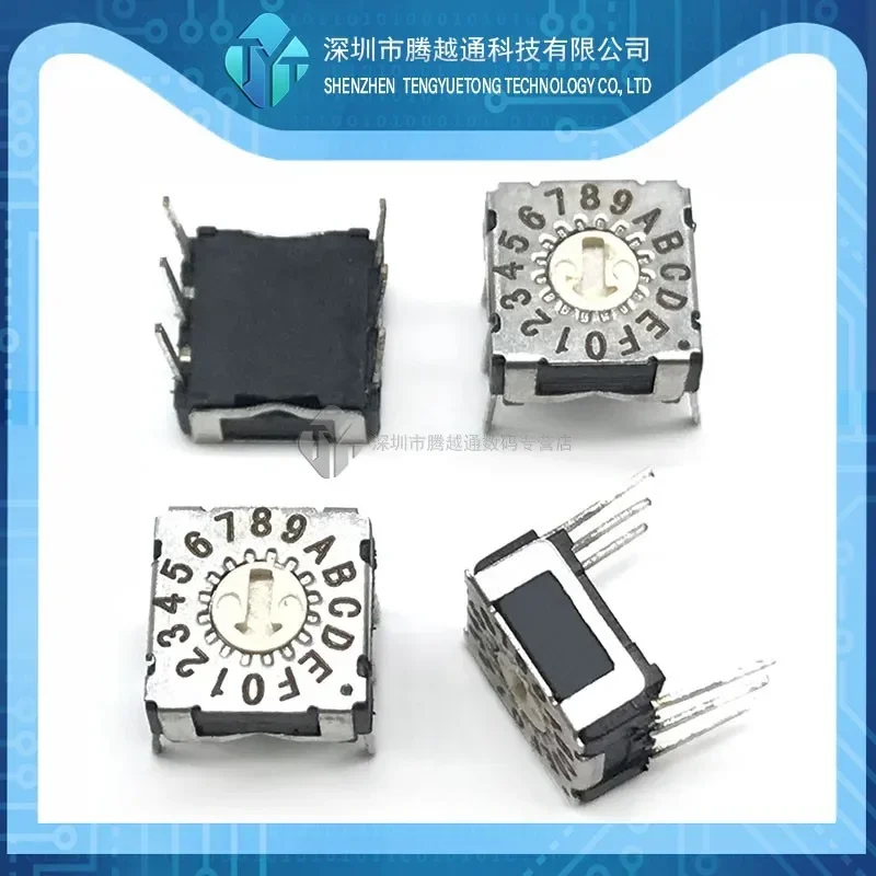 2/5PCS/lot R7H3-16R small rotary dip switch 0-F encoder switch 16 gear 7 * 7 positive code 3:3