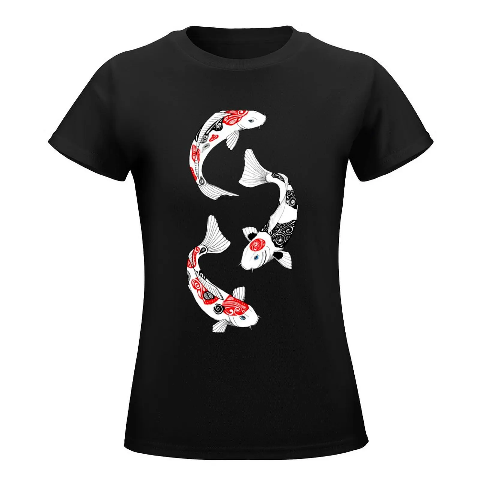 Fish carp koi (3) T-Shirt tees animal print shirt for girls Female clothing spring clothes Women 2024