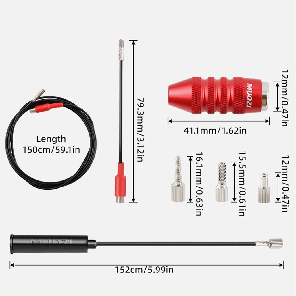 MUQZI Mountain Road Bike Frame Internal Routing Tool Carbon Fibre Frame Threading Tubing Magnet Lead-in