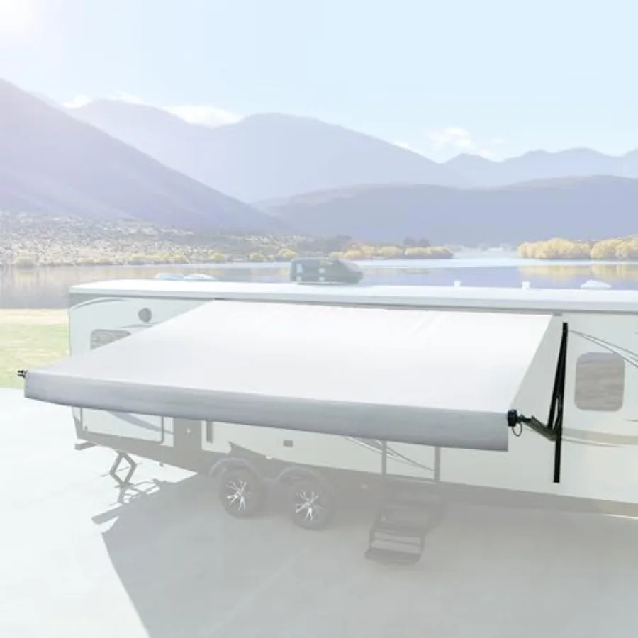 

RV Awning Fabric Replacement for Outdoor Use Universal Fit Design Available in Sizes from 8 to 22 Feet Heat-Sealed Durable Viny