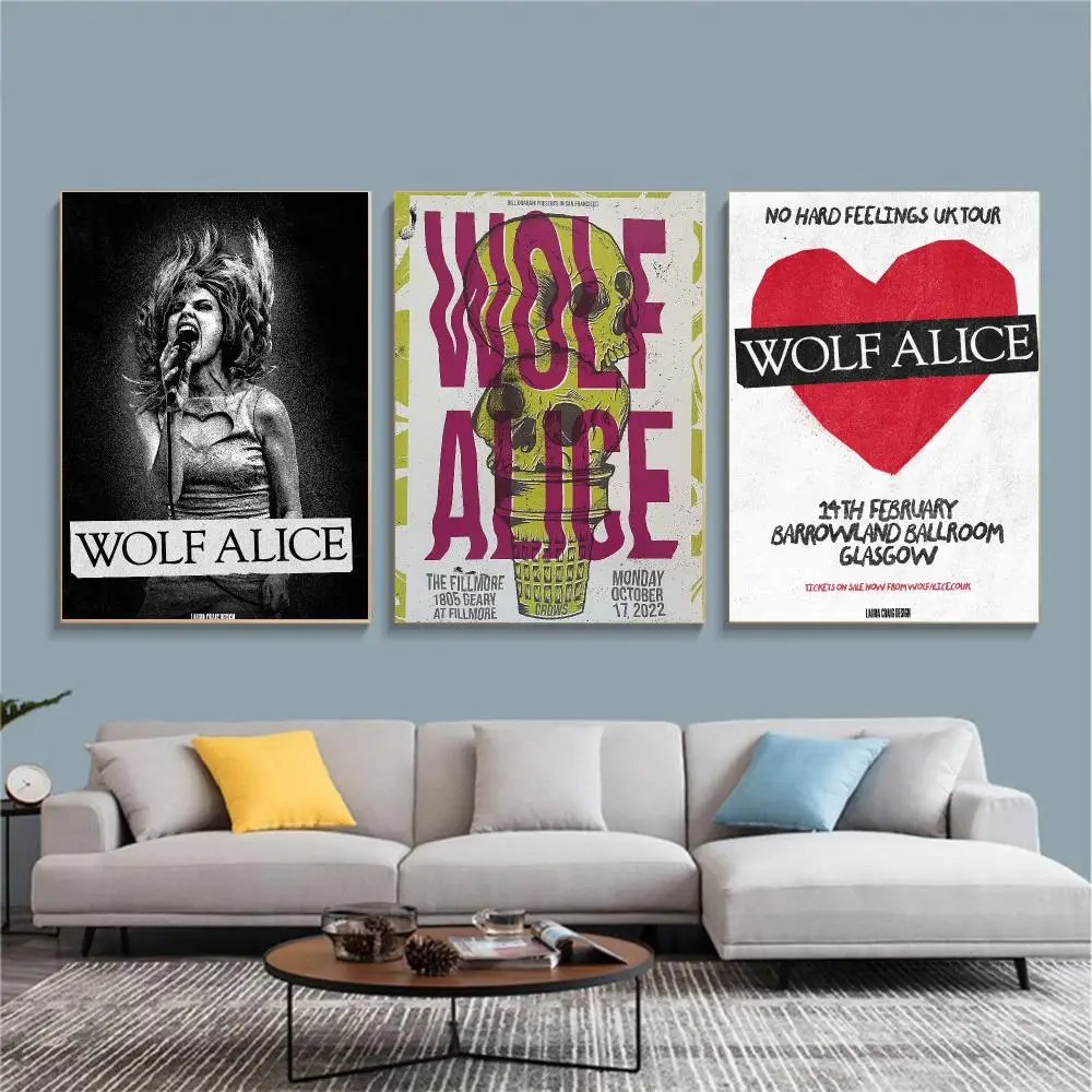 band W-Wolf Alice-E Painting Calligraphy Nature Inspired Artwork for Living Room  Home Decoration