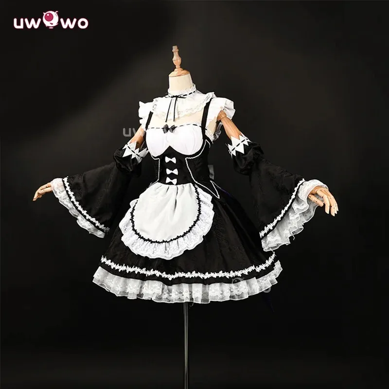 AD1 UWOWO Collab Series: Remm Косплей Re: Zero Lost in Memoriess RemM Косплей Костюм Горничной Костюм на Хэллоуин5@rD~