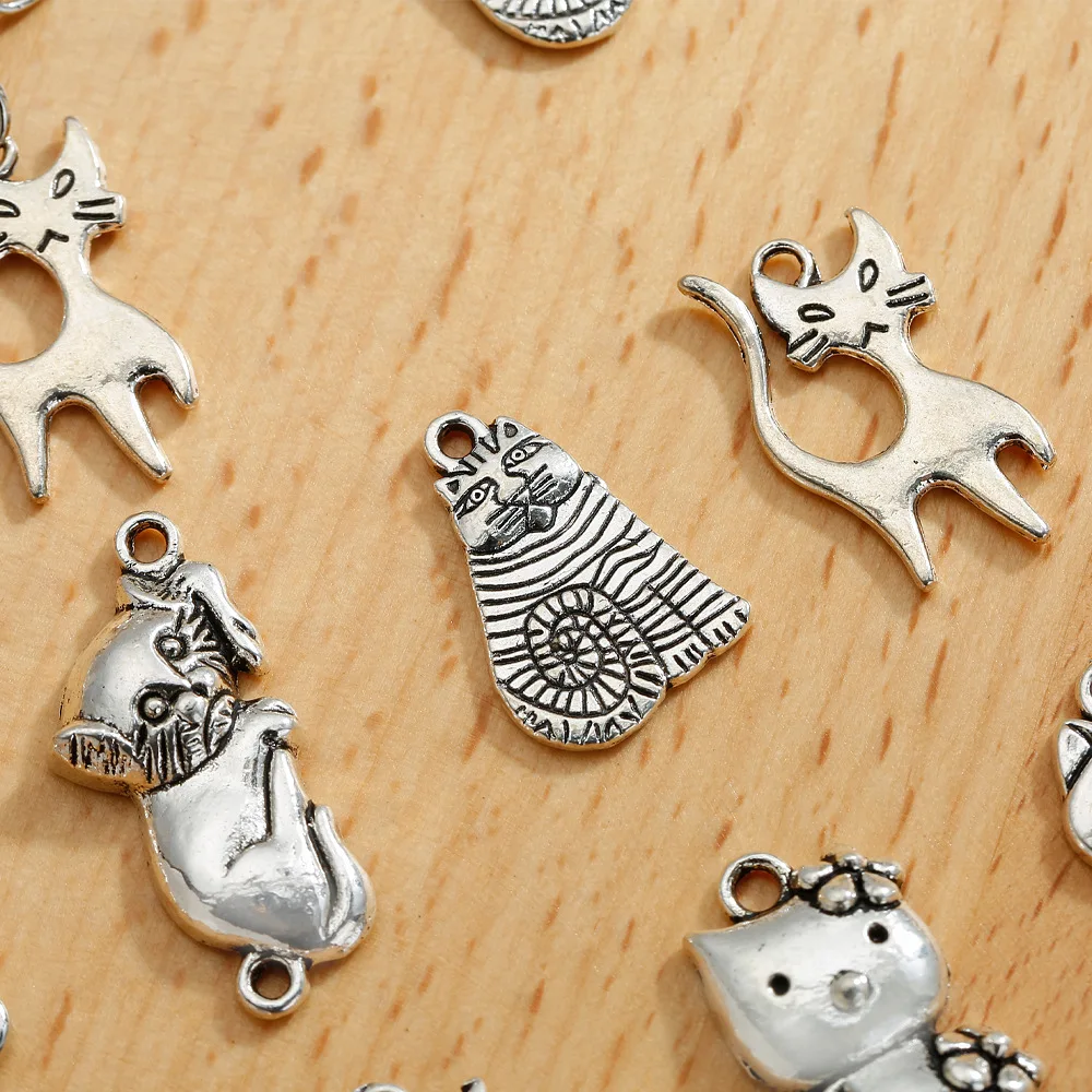 إكسسوارات مجوهرات مصنوعة يدويًا مشهورة، ومعلقات قطط إبداعية دبابيس شعر