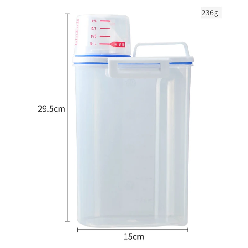 Household Washing Powder Storage Box Portable Large Plastic With Measuring Cup