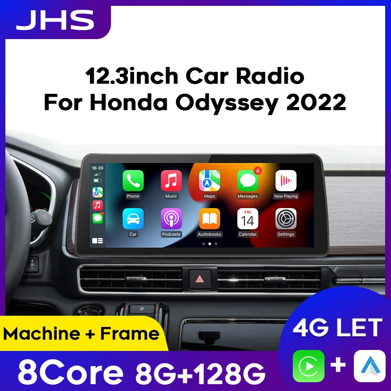 Android Car Radio 12.3inch For Honda Odyssey 2022 DVD GPS Navigation Stereo Wireless CarPlay Auto Multimedia Video Player