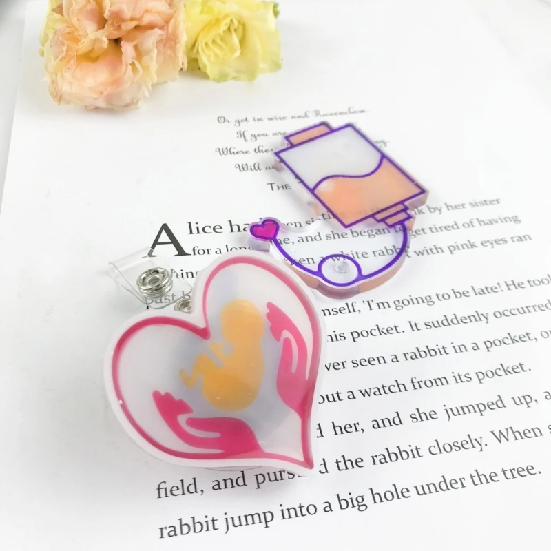 6Pcs Badge Reels Resin Molds Heart Keychain Silicone Mold Phone Grip Epoxy Mold