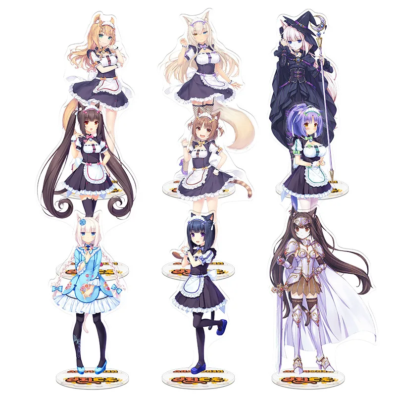 Anime Cat lady paradise 15cm Nekopara chocolate and vanilla maple laurel chaveiro Acrylic Stand Cute Bag Pendant Gifts