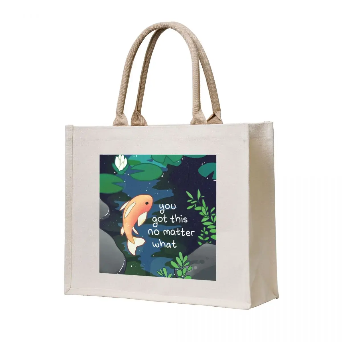 

You Got This No Matter What Pond Fish Tote Bag Handbags women Woman shopper bag Candy bags