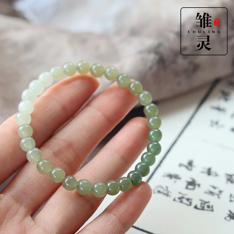 ChuLing 2026 New Elegant Natural Hetian Jade Bracelet for Women High Quality Qinghai Material Nanyang Hetian Jade Bracelet with