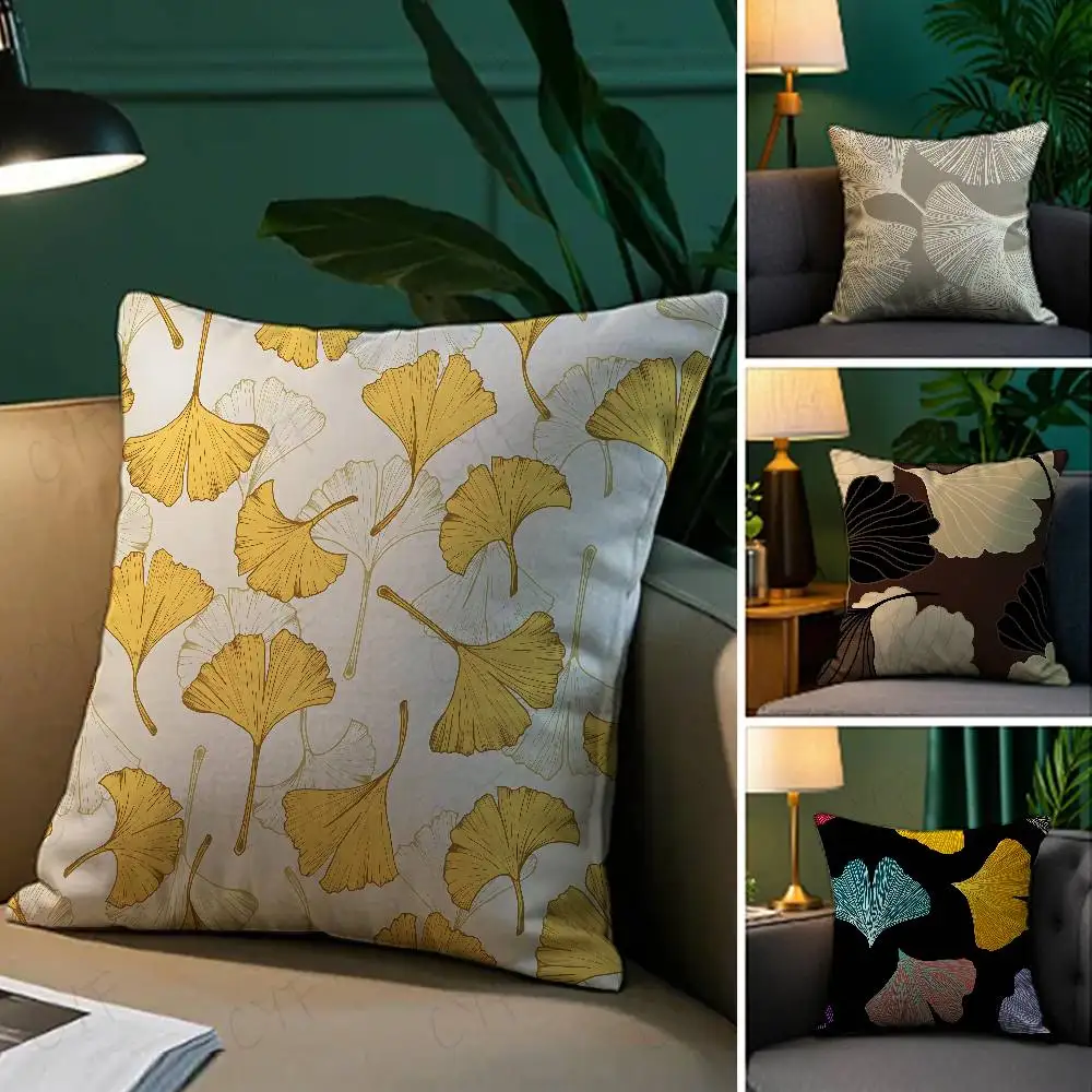

Anime Ginkgo Leaves Printed Pillow Case Custom Printed Brushed Fleece Pillow, Baby Skin-Touch, Eco-Friendly Dye-Sublimation Cush