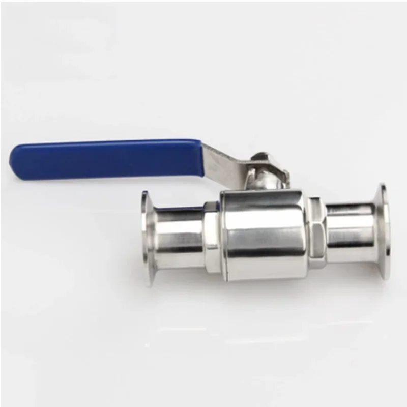 Valvola a sfera sanitaria in acciaio inossidabile 304 da 2 "51mm a tre morsetti con valvola a sfera con maniglia