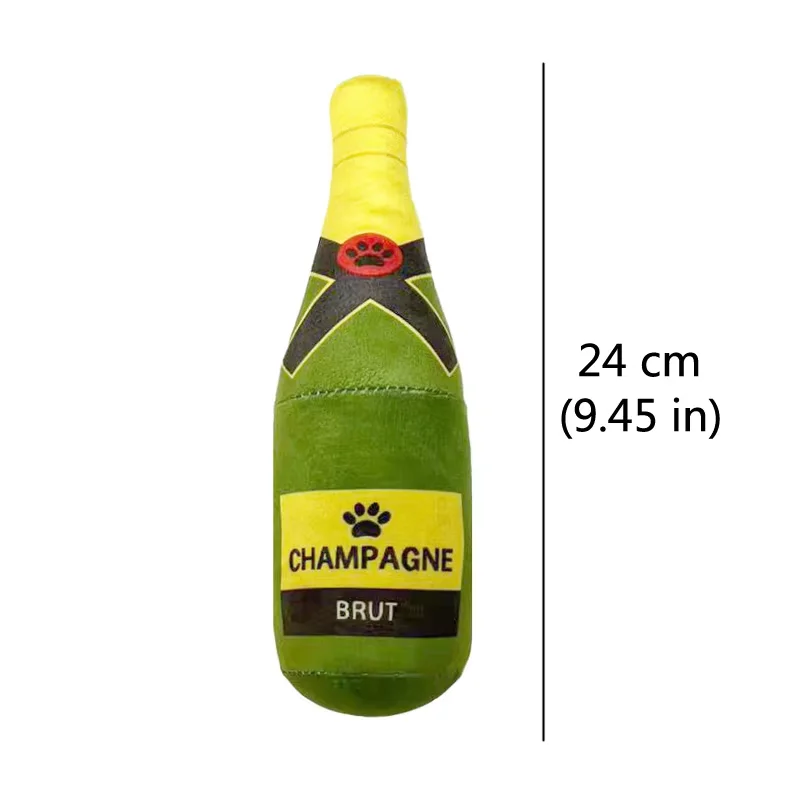 Lustige Plüsch-Hundespielzeuge in Bierflaschenform für kleine und große Hunde, Quietschspielzeug zur Zahnpflege, Kauspielzeug, interaktives Spielzubehör für Haustiere – Detail 5