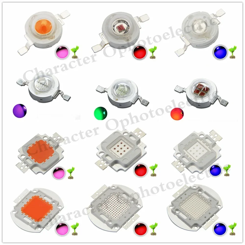 Hydroponic LED Plant Grow light chip Full spectrum Royal Blue 450NM Deep Red 660NM Ultraviolet led1W 3W 5W 10W 20W 30W 50W 100W