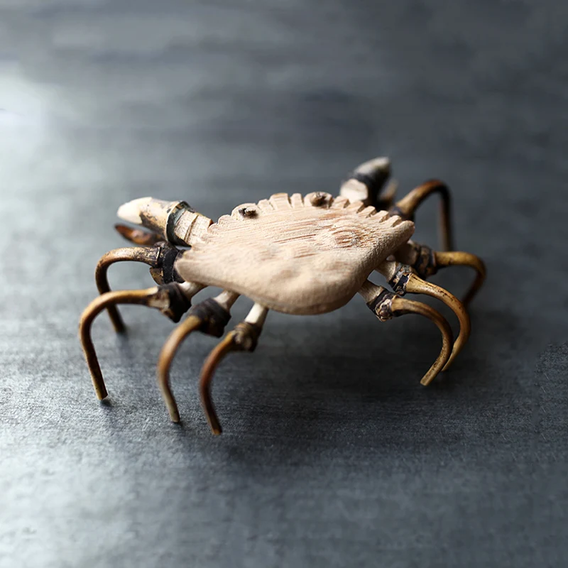 

Vintage Handmade Bamboo Crab Figurine: Adorable Desk Decor, Perfect Gift Idea