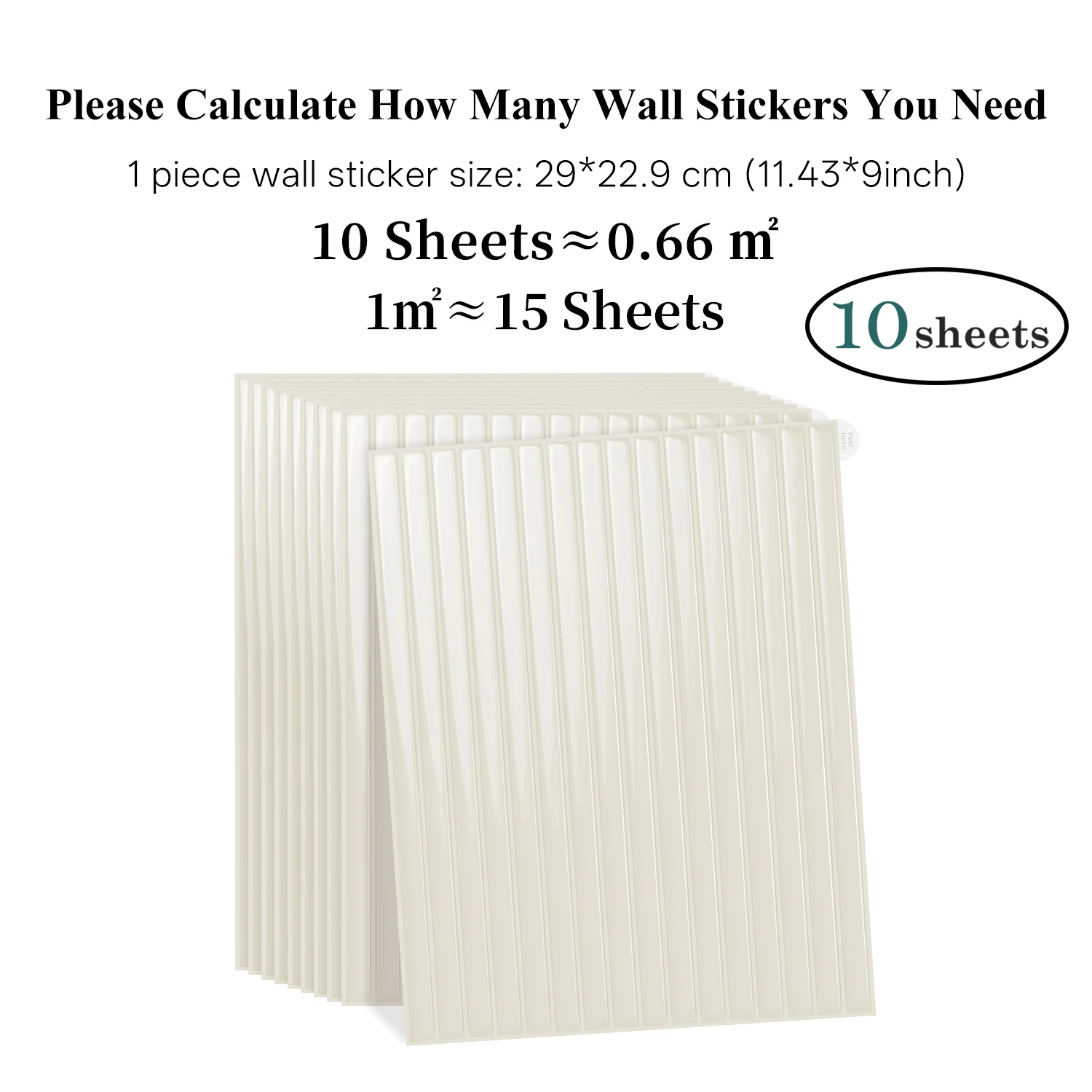 10pcs Luxurious Mordern Design Wall Tile Sticker Vertical Strip Wallpaper Glossy Wall Panel Multi-color Wall Decals for Home