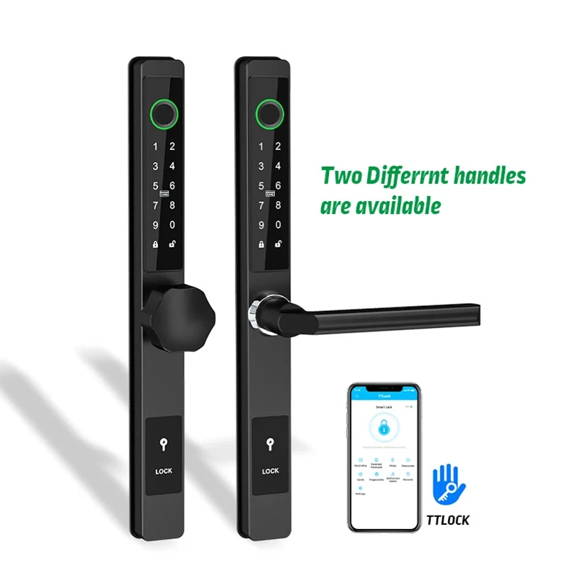 Serrure de porte électronique intelligente pour porte marketen verre, mortaise européenne TTLock, étanche, empreinte digitale, code de carte RFID,