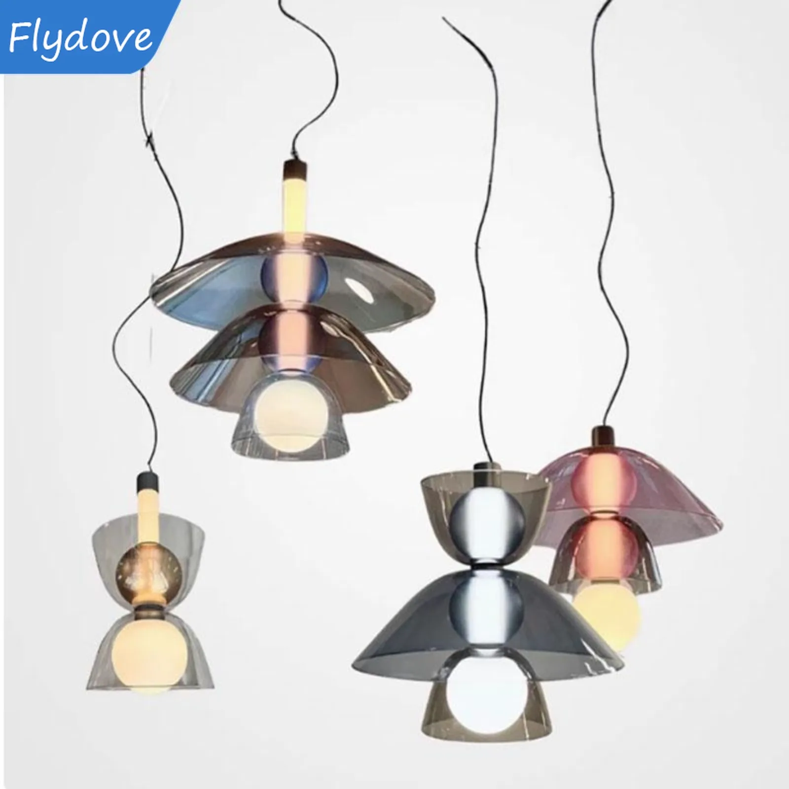 

Italian Designer Luxury LED Chandelier Light Bedside Restaurant Bar Study Glass Chandelier Living Room Pendant Lights Decor