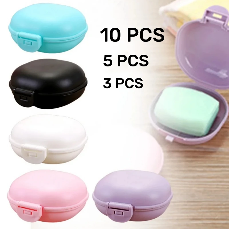 3/5/10pcs Bathroom Shower Soap Box Soap Box Holder Container Waterproof Soap Dish Case Portable Bathroom Accessories