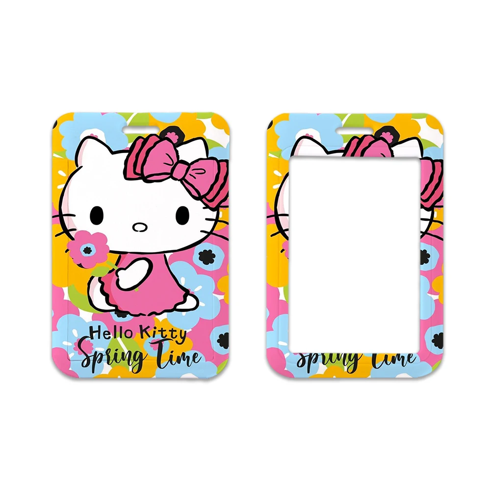 W Sanrio hello kitty kuromi lamb student school card ID card holder 3-inch photo keychain bag pendant lanyards holder anime