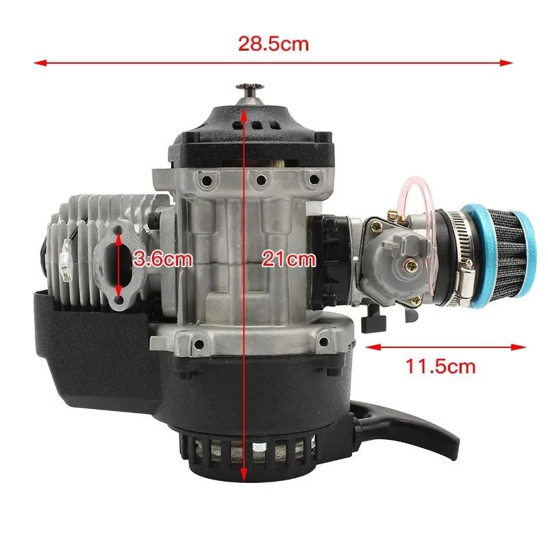 دراجة نارية 2 السكتة الدماغية سحب بدء محرك نقل المحرك مع فلتر الهواء المكربن دراجة الجيب الترابية الصغيرة ATV دراجة رباعية كارت #3