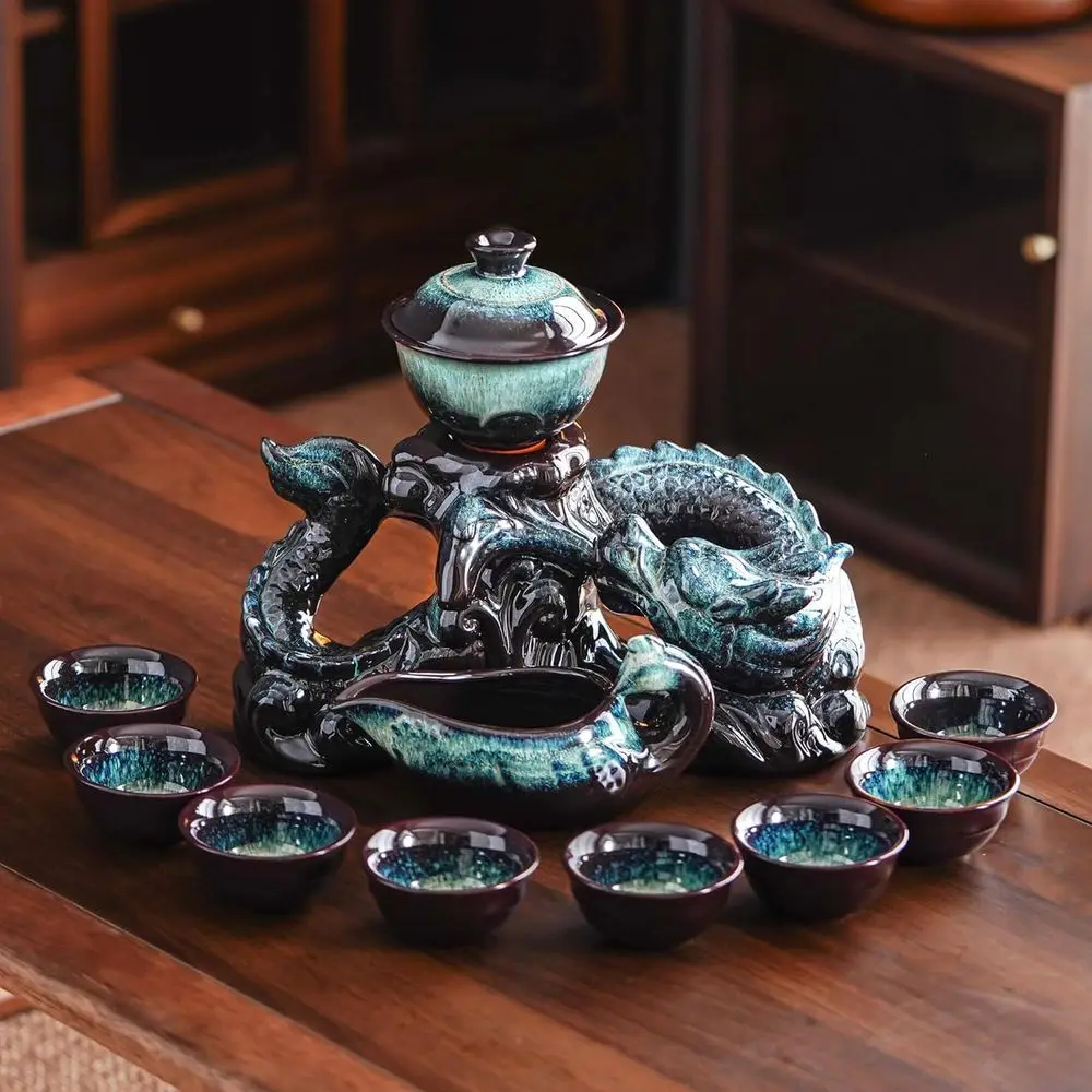 

Полуавтоматический чайный сервиз: чайник Inuser Magic Teapot с 8 чашками, градиентный цвет (Gradient Dragon-D)