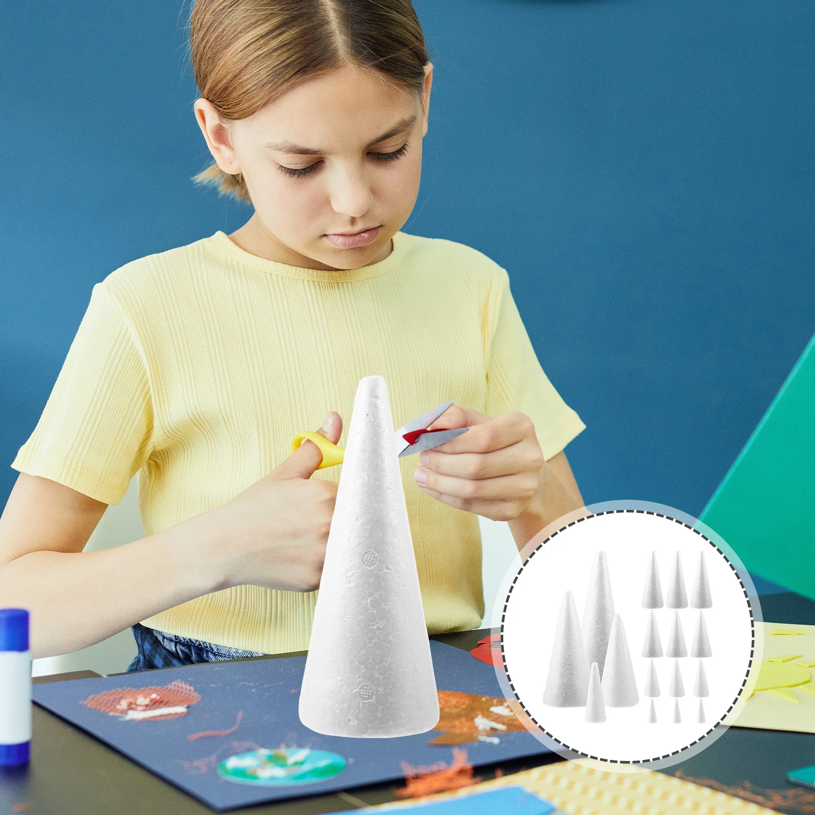 

16pcs Christmas Tree Decorative Foam Cones 3D Craft Diy Art Kits For School Projects Party Wedding Ornaments Handicrafts