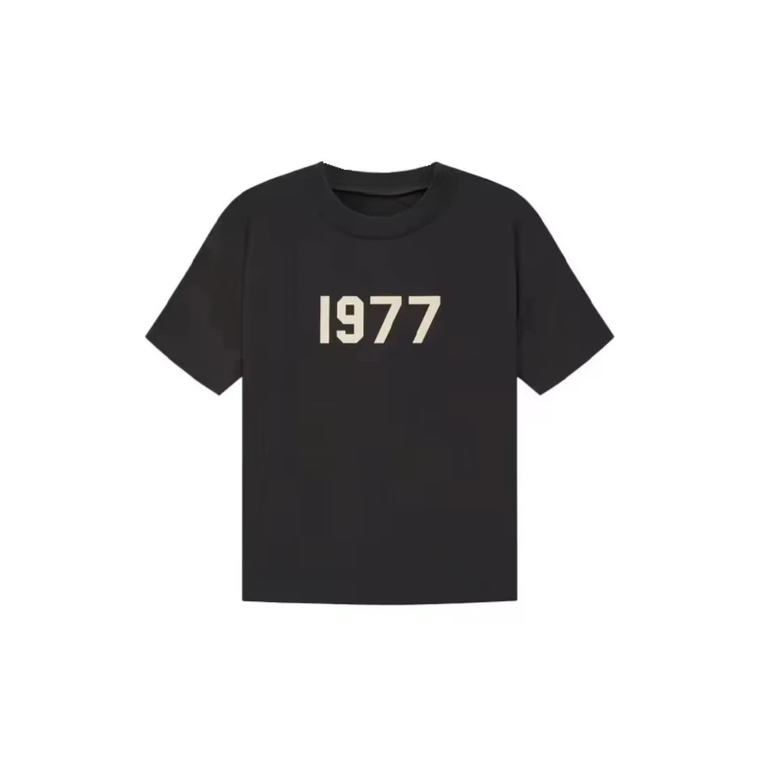 2026 new Black Crew Neck T‑shirt Vintage Retro Number Font Minimal Text Graphic Unisex Cotton Short Sleeve Tee